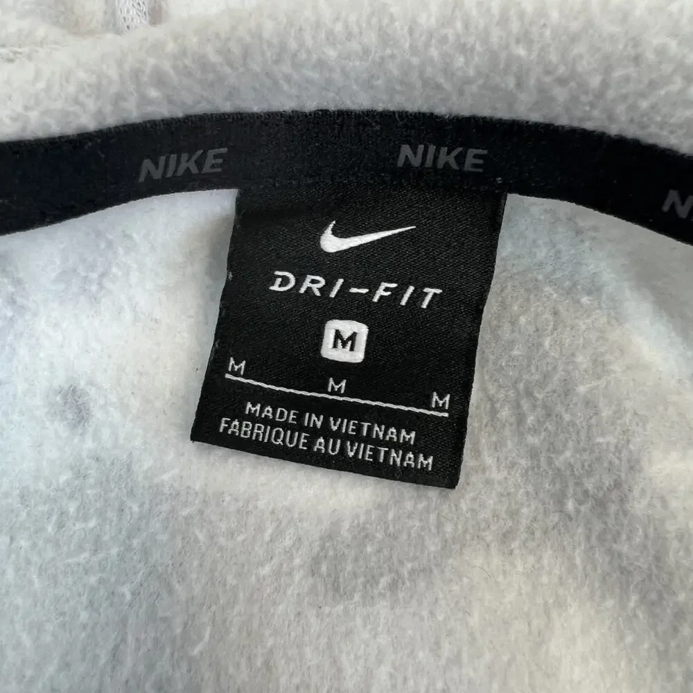 Nike Sweater Mens Medium Gray Camo Full‎ Zip Hoodie Dri Fit Fleece Lined Casual